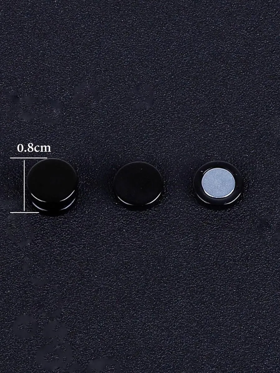 11340 1b-074 2 piezas Punk de acero inoxidable para hombres imán Clip para oreja conjunto de pernos pendientes sin perforación regalo de joyería