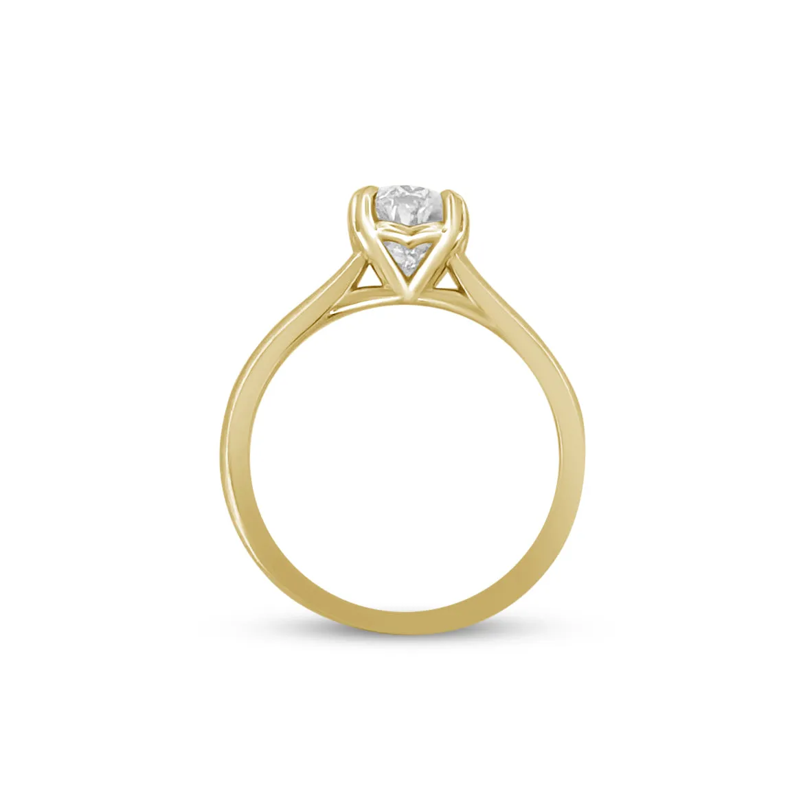 1.39cts Oval Natural Diamond Solitaire Engagement Ring in 14K Yellow Gold