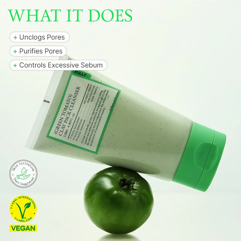 2X1[Limpiador facial] FULLY Green Tomato Clay Pack Cleanser 120ml
