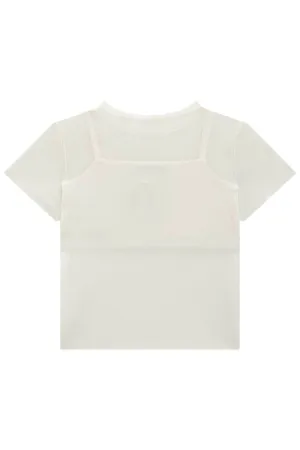 Blusa em Tule e Top em Cotton 82705 Lilimoon