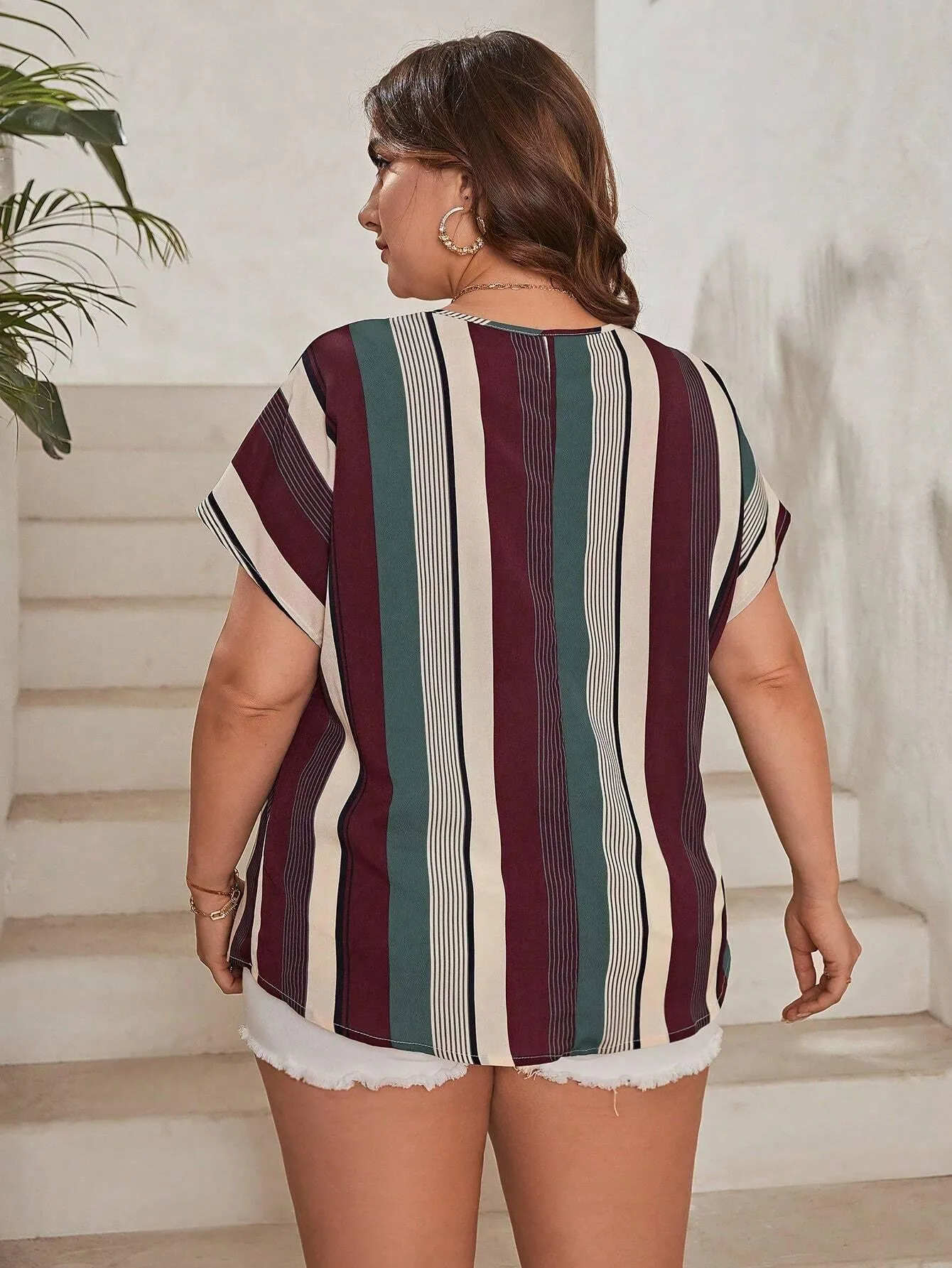 Blusa Listrada Plus Size - Julia