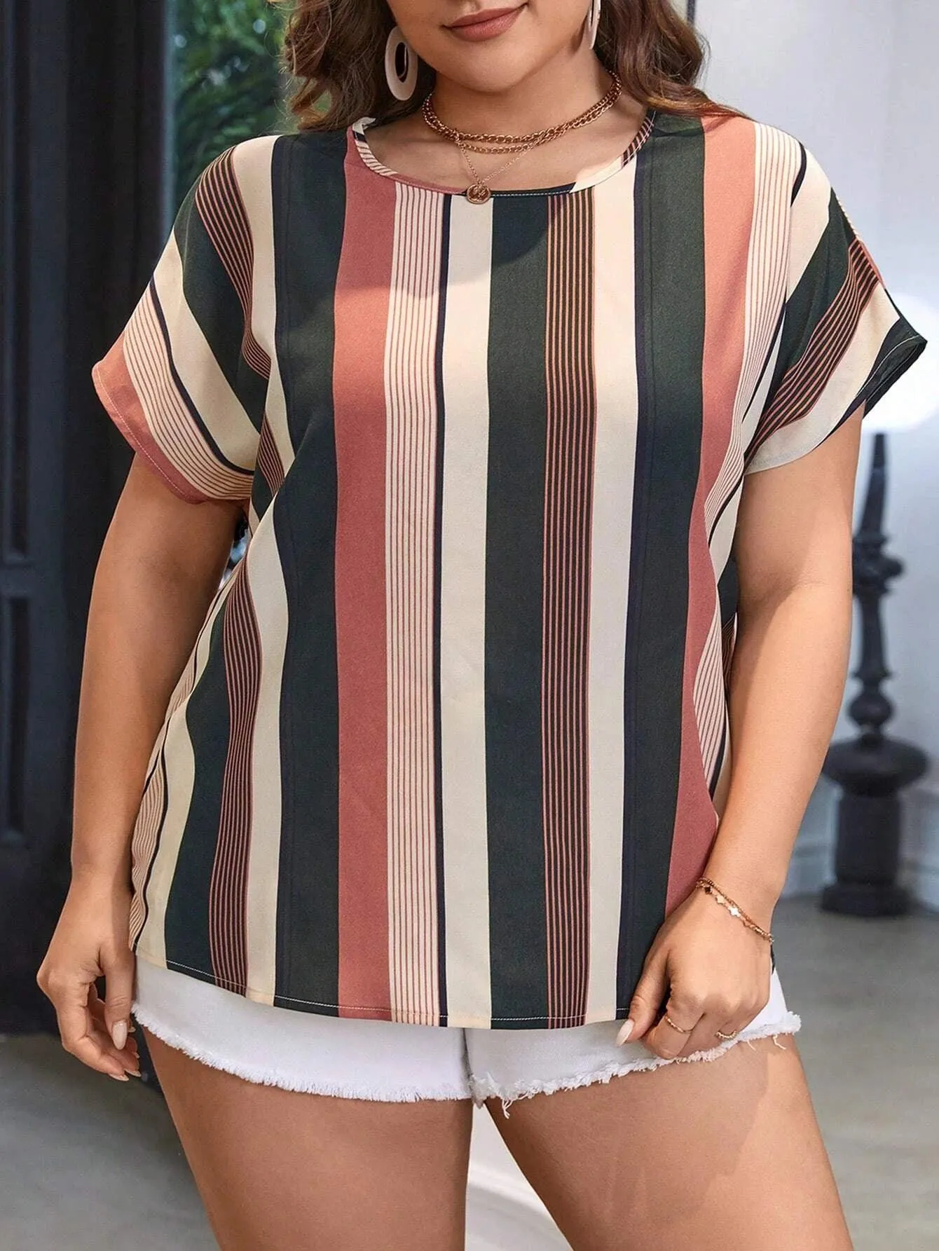 Blusa Listrada Plus Size - Julia
