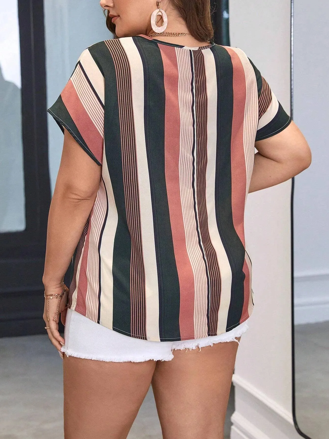 Blusa Listrada Plus Size - Julia