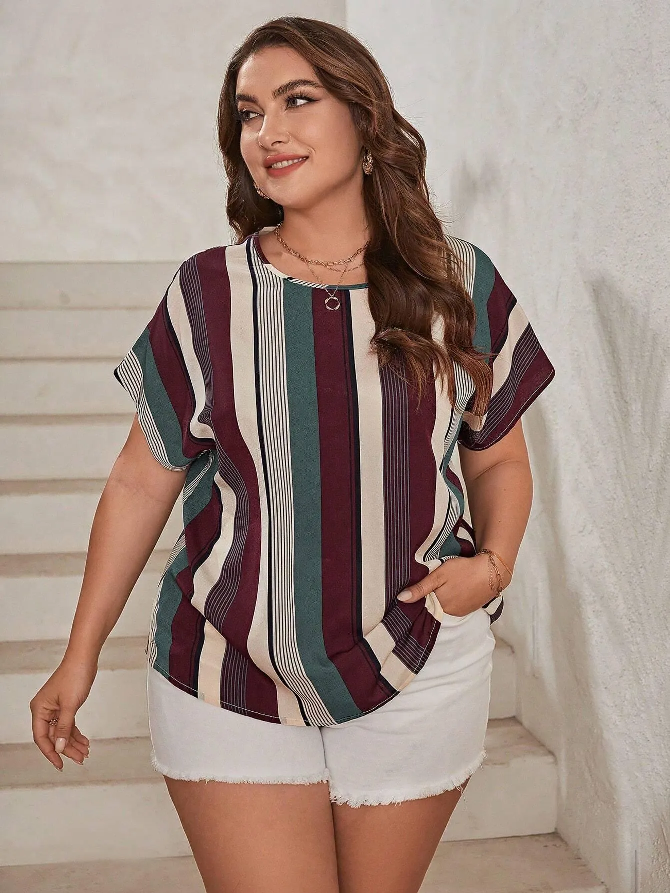 Blusa Listrada Plus Size - Julia