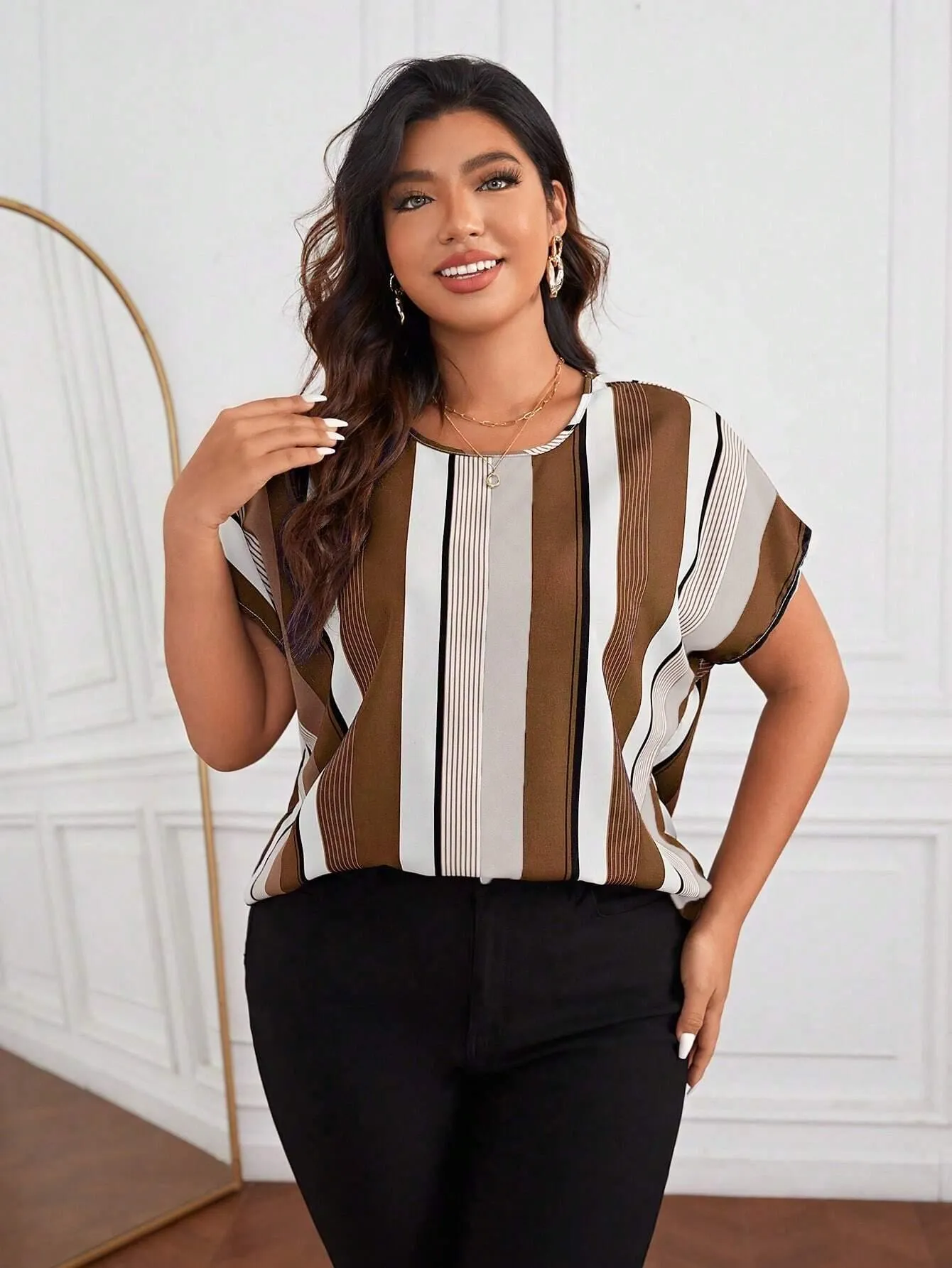 Blusa Listrada Plus Size - Julia