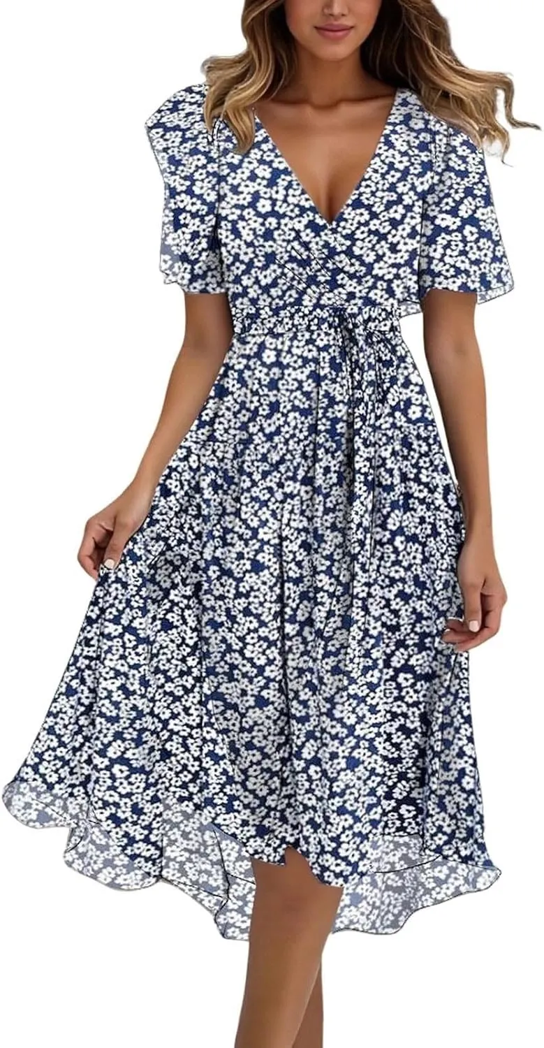 Boho Dress Resort Wear for Women 2025 Beach Dresses Wedding Guest Chiffon Garden Party Bridesmaid Dresses for Women
