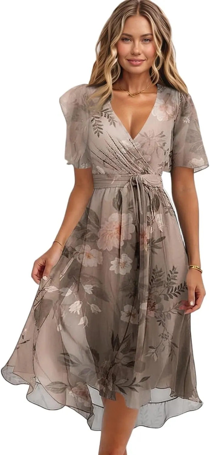 Boho Dress Resort Wear for Women 2025 Beach Dresses Wedding Guest Chiffon Garden Party Bridesmaid Dresses for Women