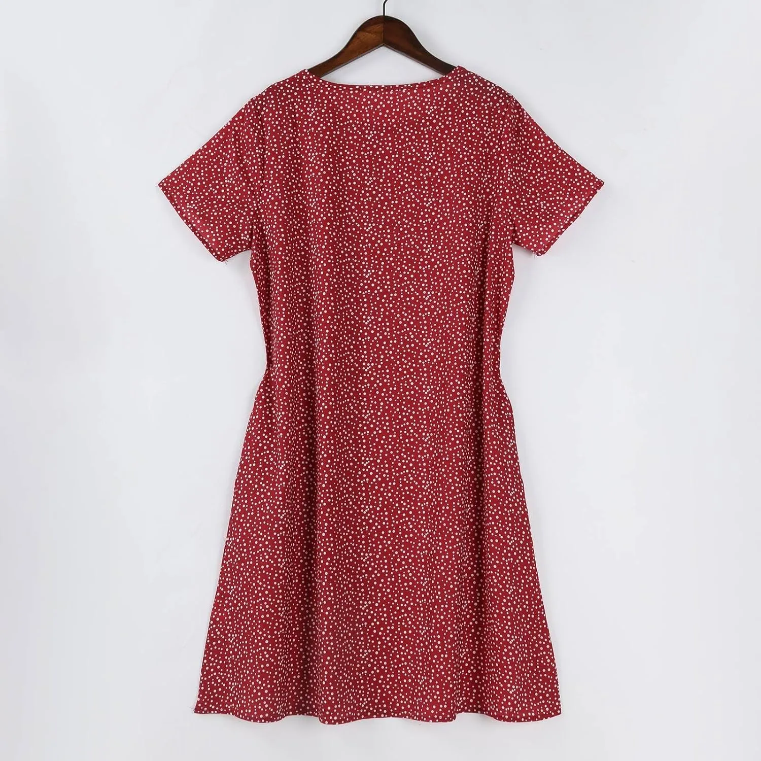 Boho Dresses for Women 2025 Summer Floral Print Short Sleeve Midi Dress Casual Loose A Line Beach Sun Dresses with Pockets