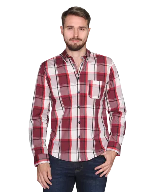 Camisas Para Hombre Manga Larga Cuadros 4 B15112