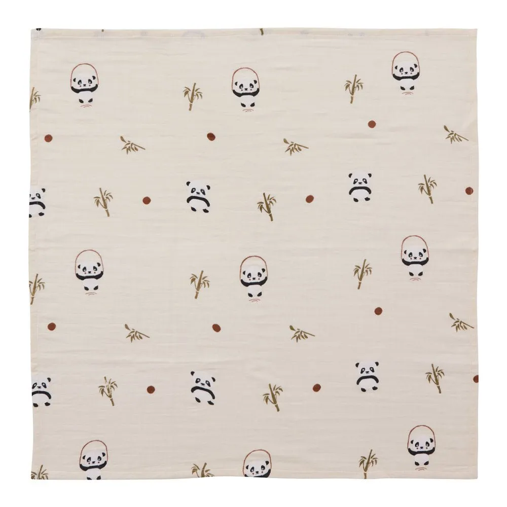 Carré de Mousseline - Panda - Paquet de 3 - Vanille