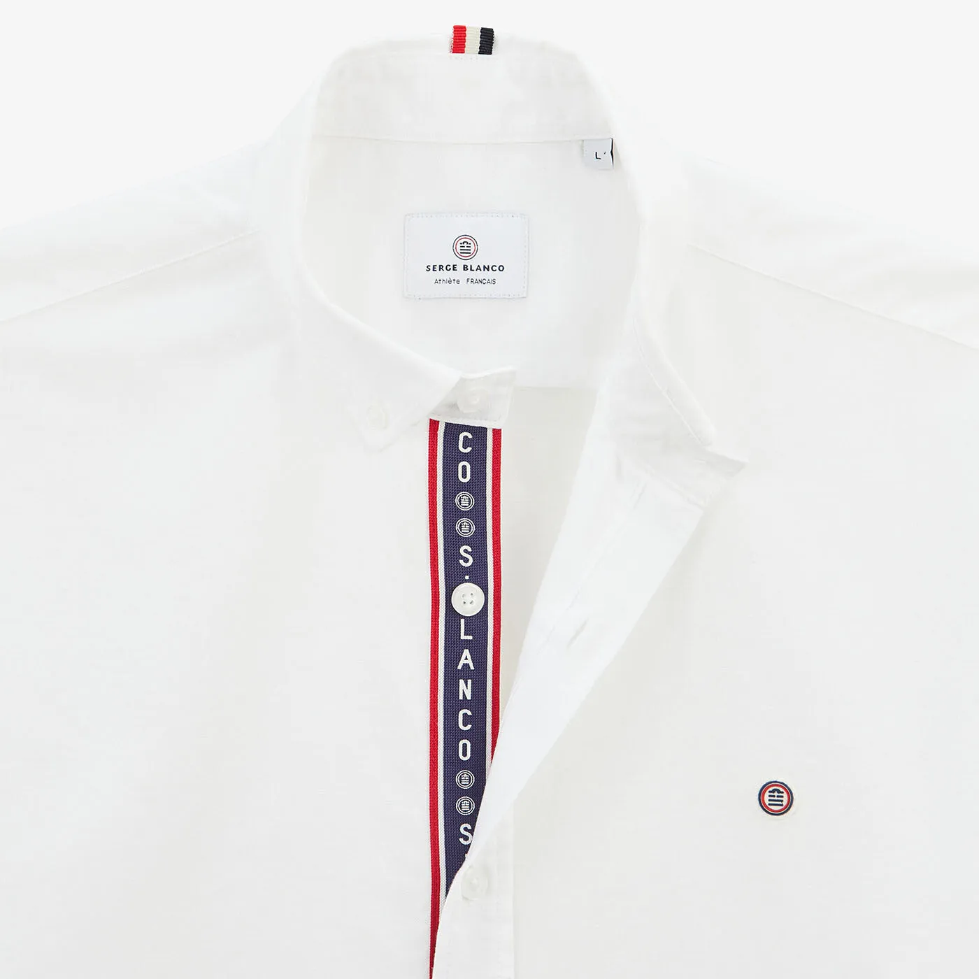 Chemise blanche à manches longues en coton