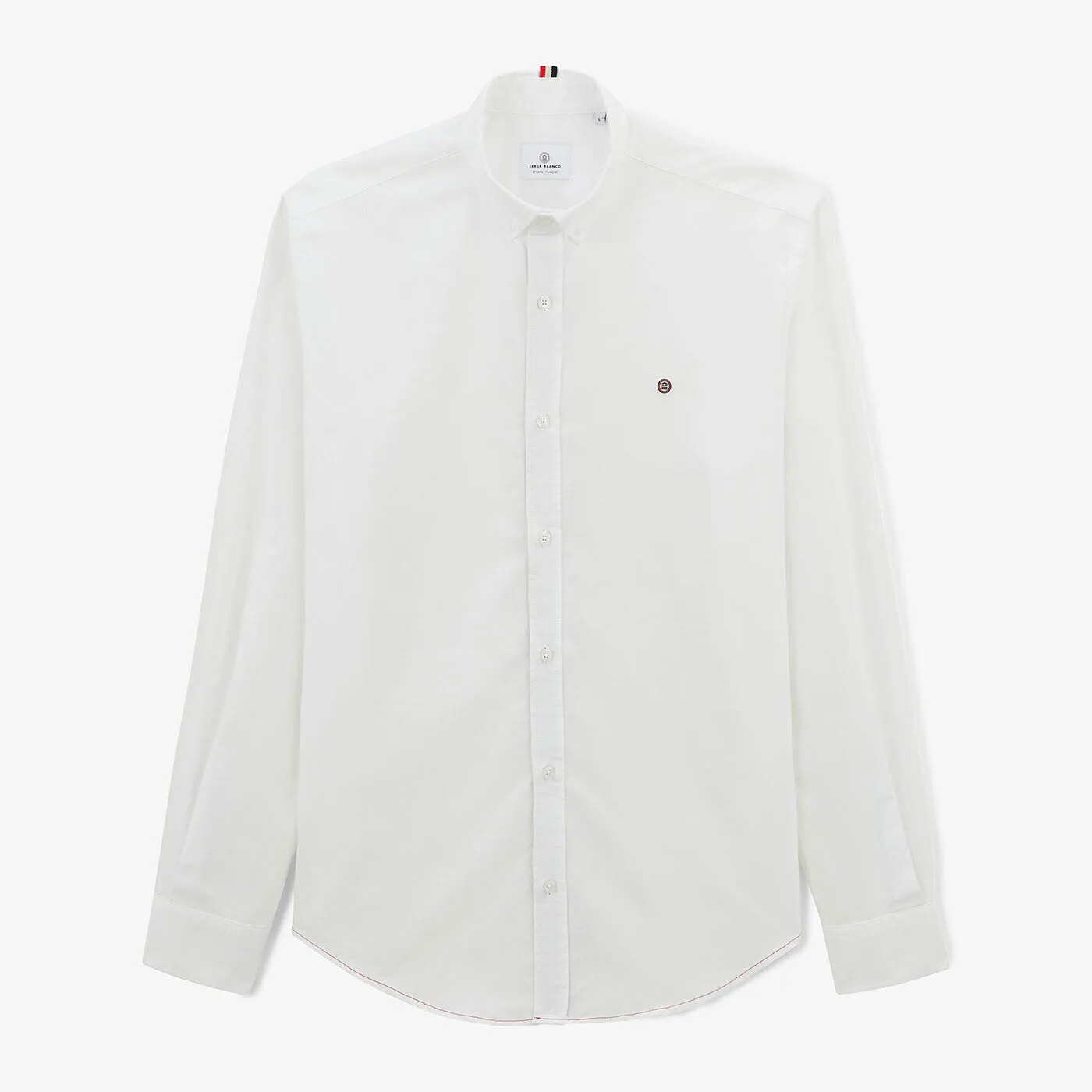 Chemise blanche à manches longues en coton