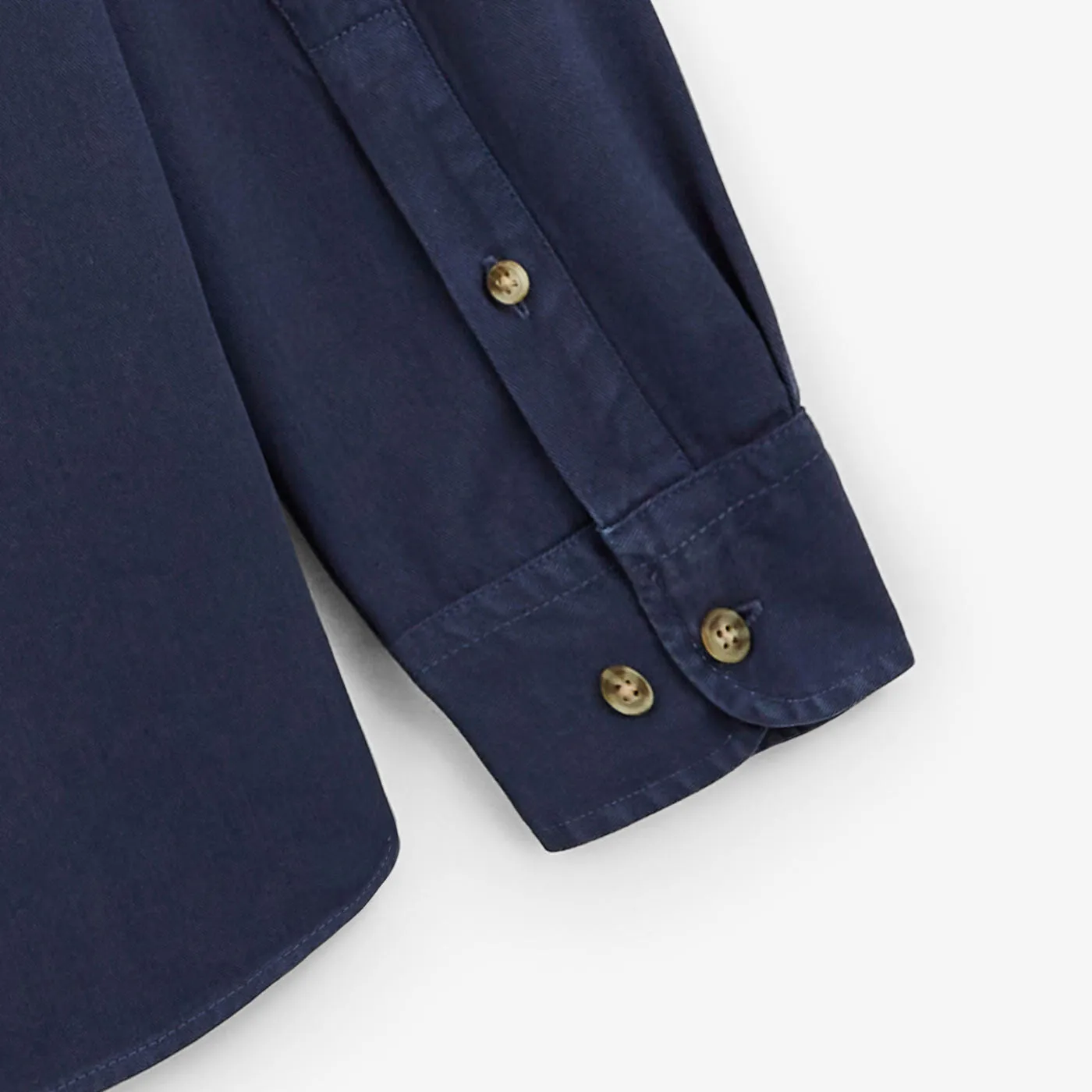 Chemise épaisse en coton unie bleu indigo
