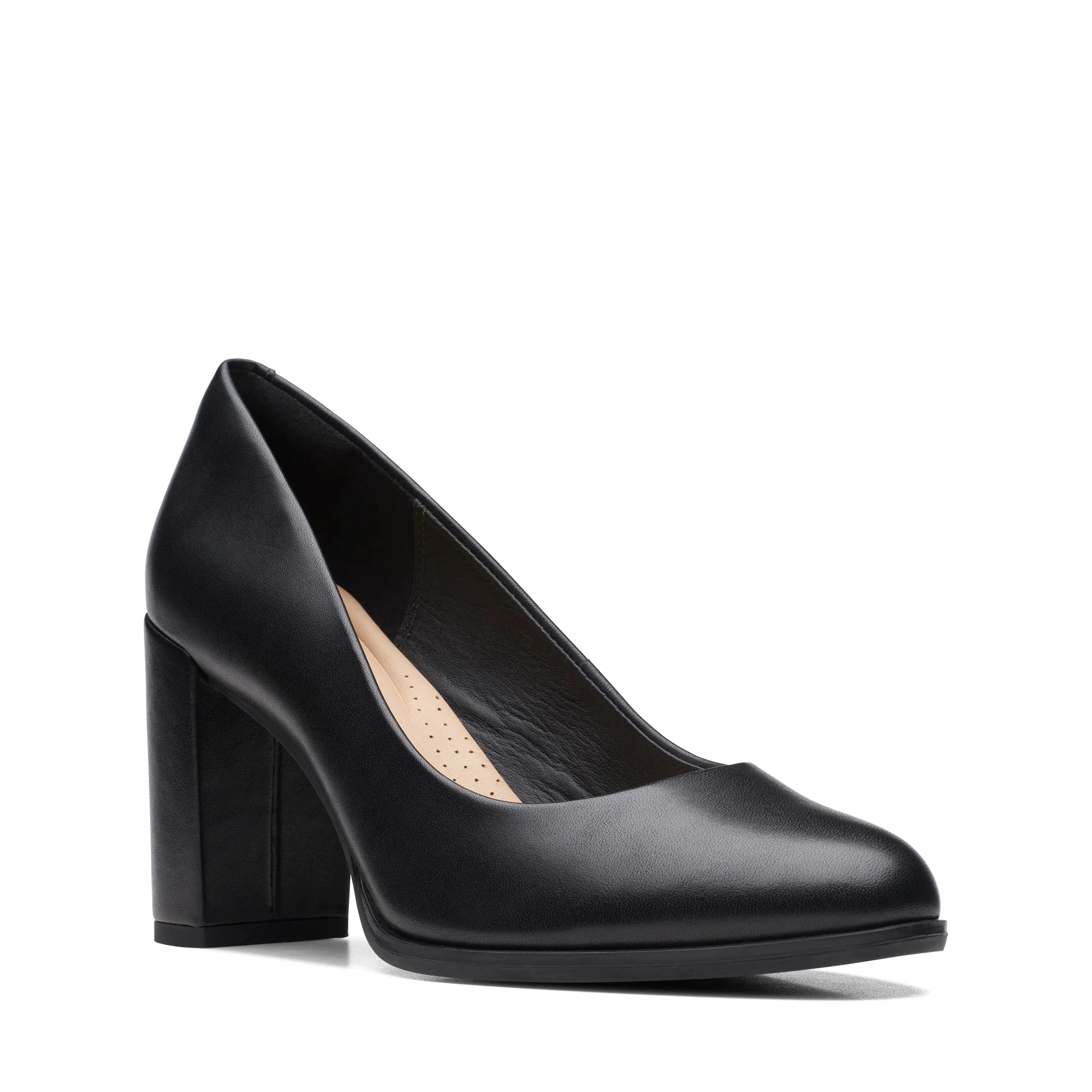 CLARKS | ZAPATOS DE VESTIR MUJER | FREVA85 COURT BLACK LEATHER | NEGRO