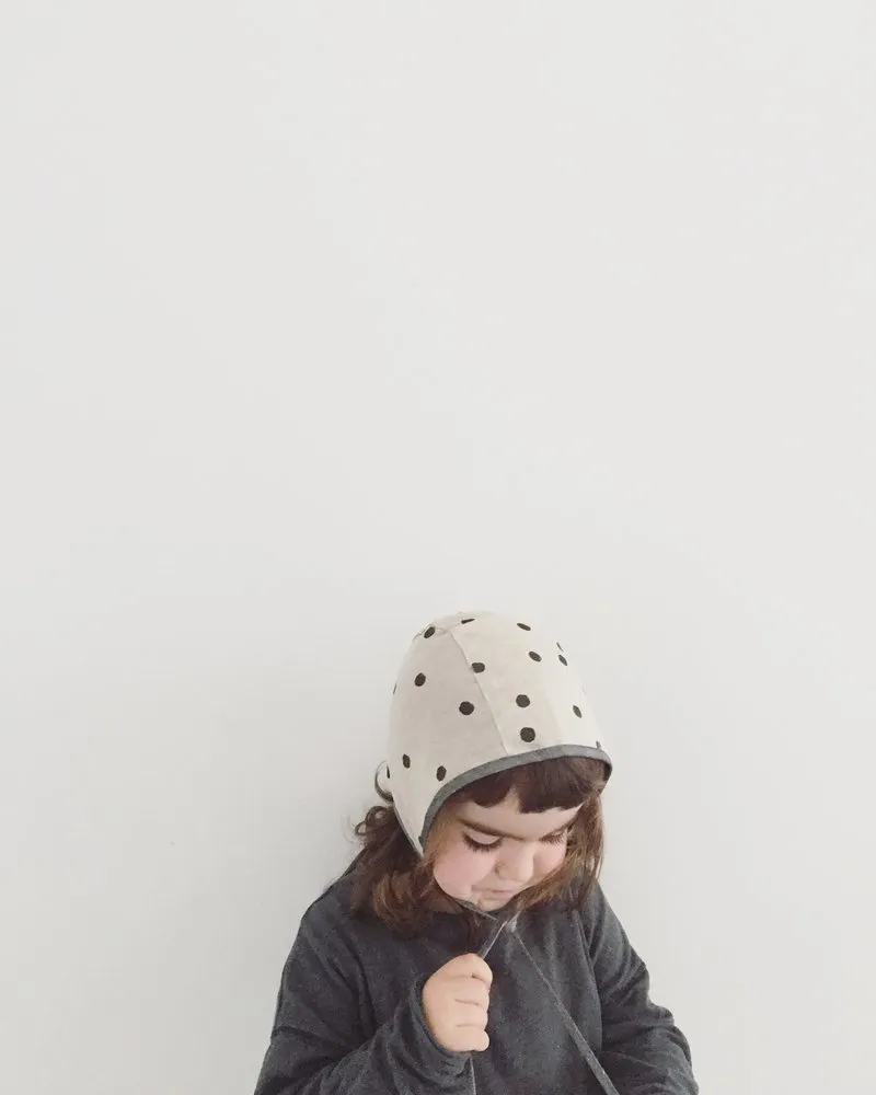 dotted reversible bonnet MINT and BLACK