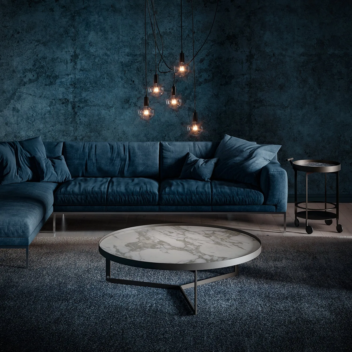 draenert | nebra coffee table with swivel top | azul mary stone   brown glass   dark bronze frame