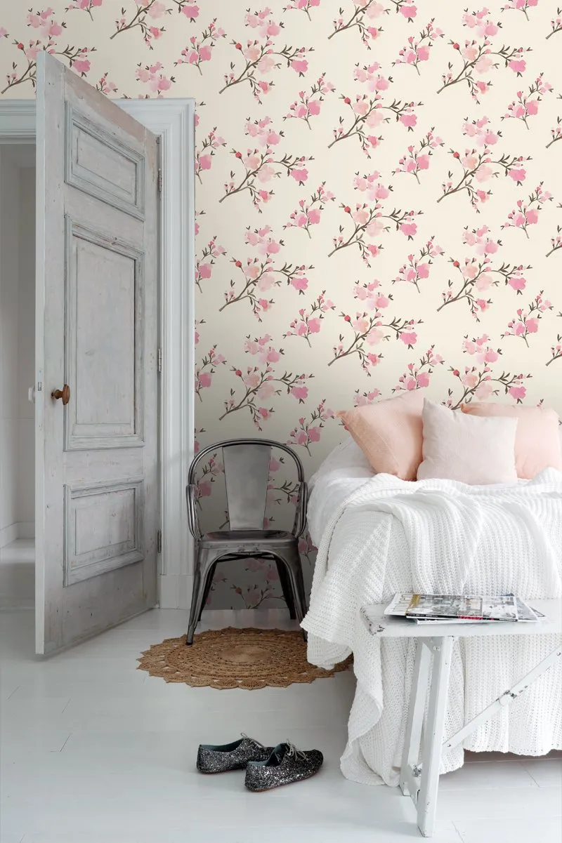 ESTAhome tapet körsbärsblom - rosa