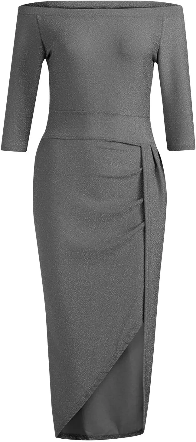 Evening Dresses for Women Elegant Long Sleeve Sequin Mini Dresses Sexy Ruched Bodycon Sparkly Glitter Cocktail Party Dresses
