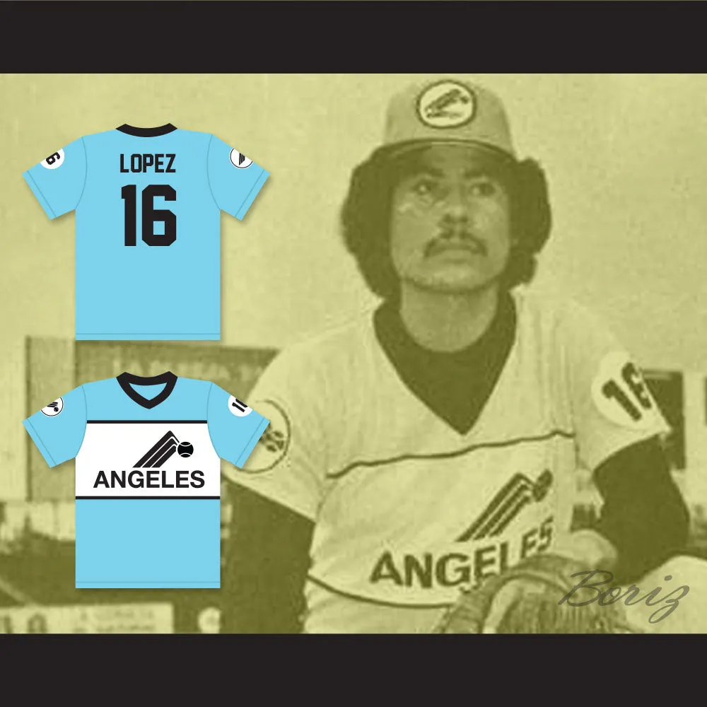 Fernando Lopez 16 Angeles Negros de Puebla Baseball Jersey with Patch