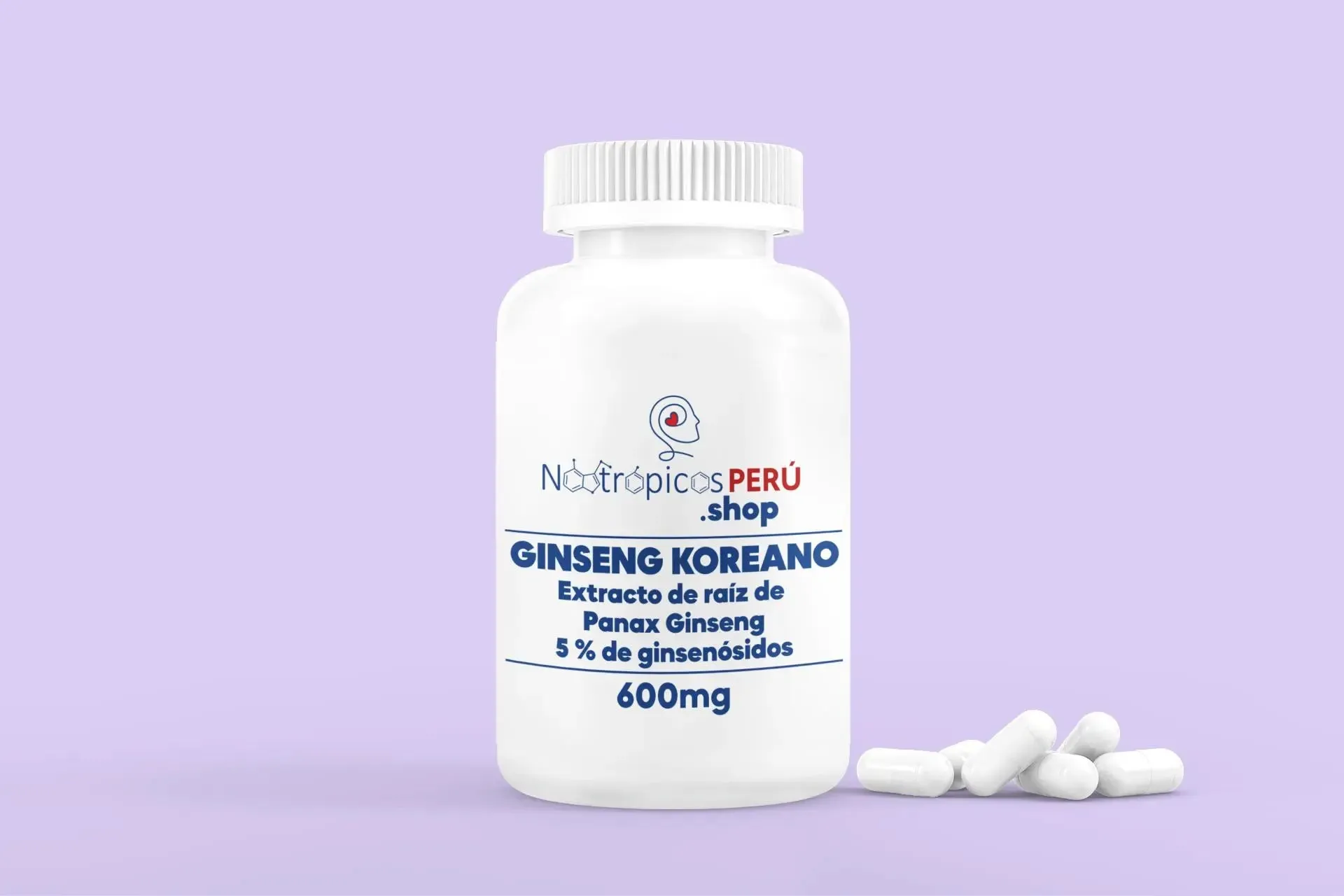 Ginseng coreano (Extracto Panax Ginseng) 600mg - 100 cápsulas