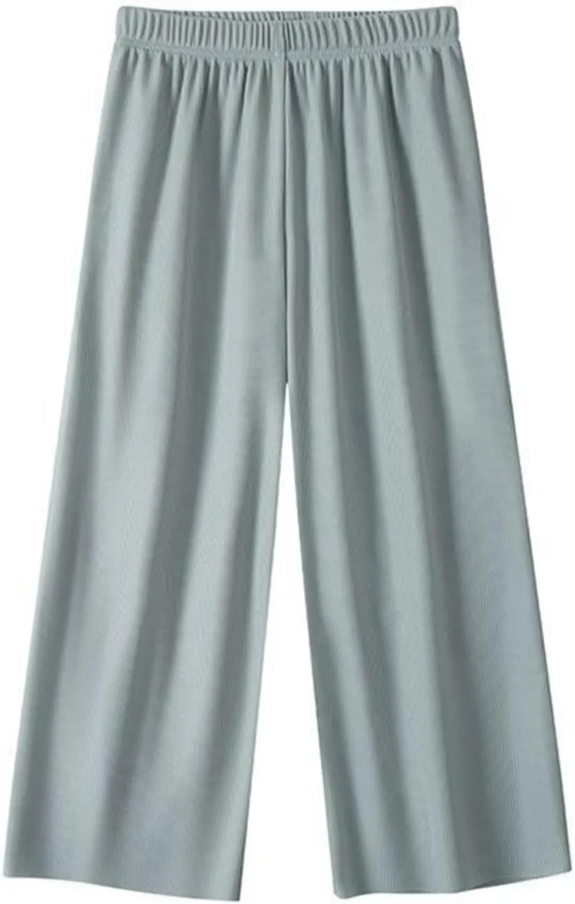 Girls Straight Wide Leg Palazzos Casual High Elastic Waisted Trousers Teens Solid Color Flowy Slacks