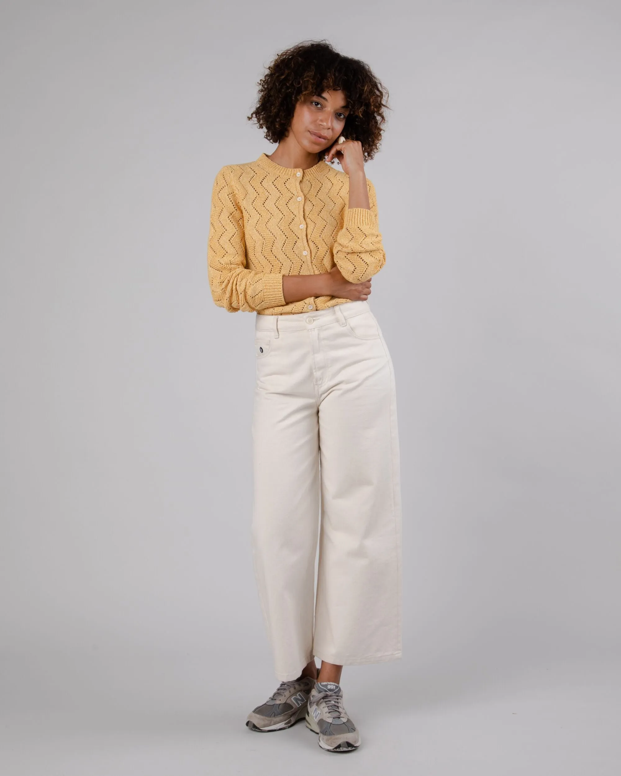 Holeknit Knitted Jacket Yellow