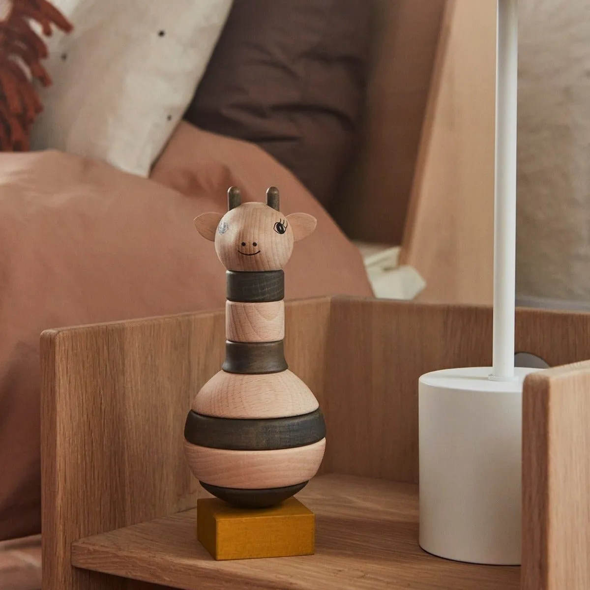Jeu à Empiler - Girafe en Bois - Nature / Foncé