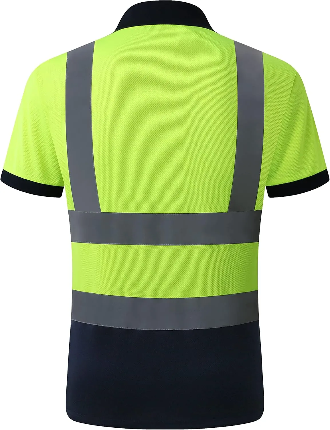 JKSafety 3 Pack Hi-Vis Safety Daily Work Construction Polo Shirts for Men for Women Polos de construccin de seguridad hv (066-3P-YNavy, XXL)