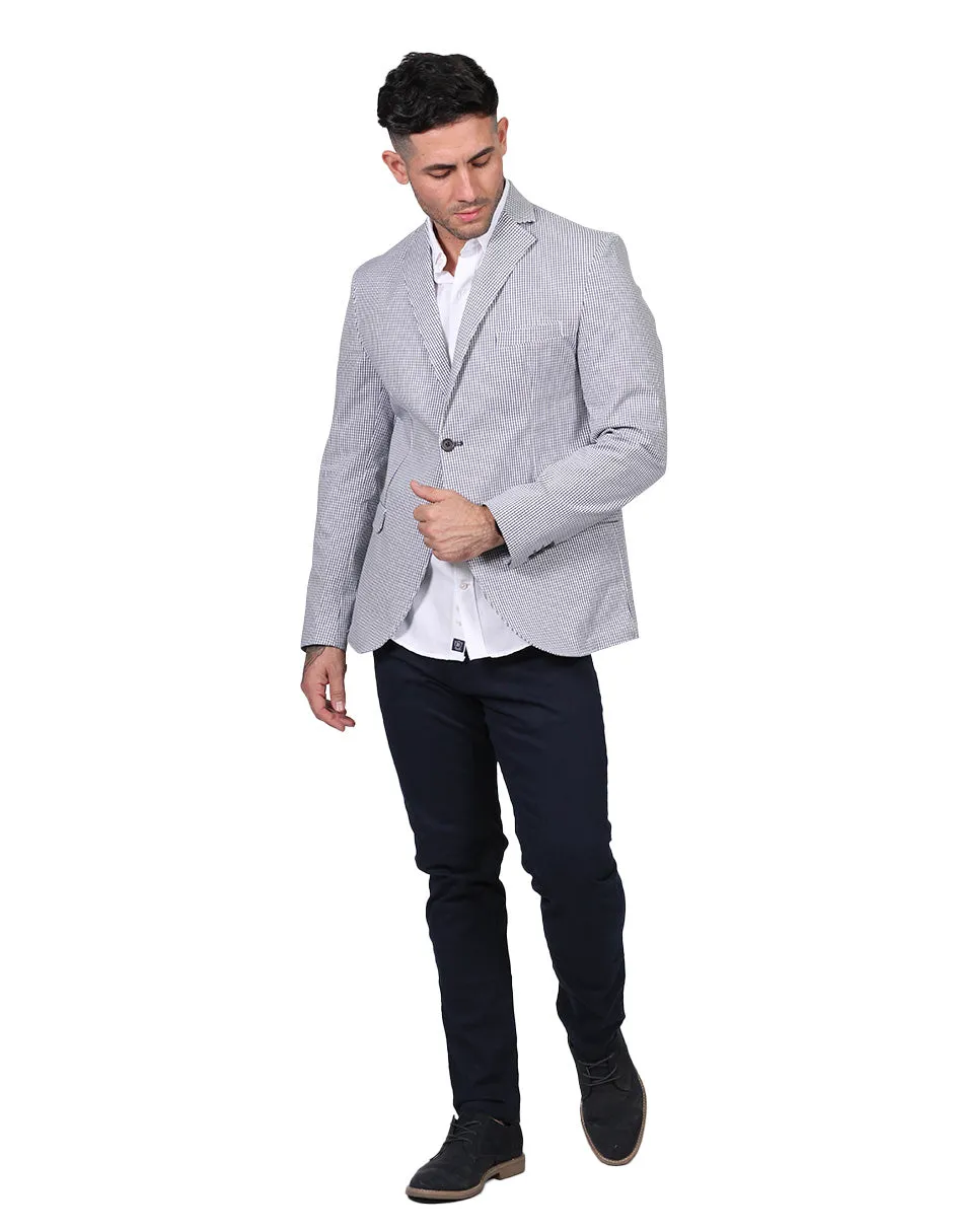 Sacos Para Hombre Blazer Sport Slim Sport Cuadros Azul F21302