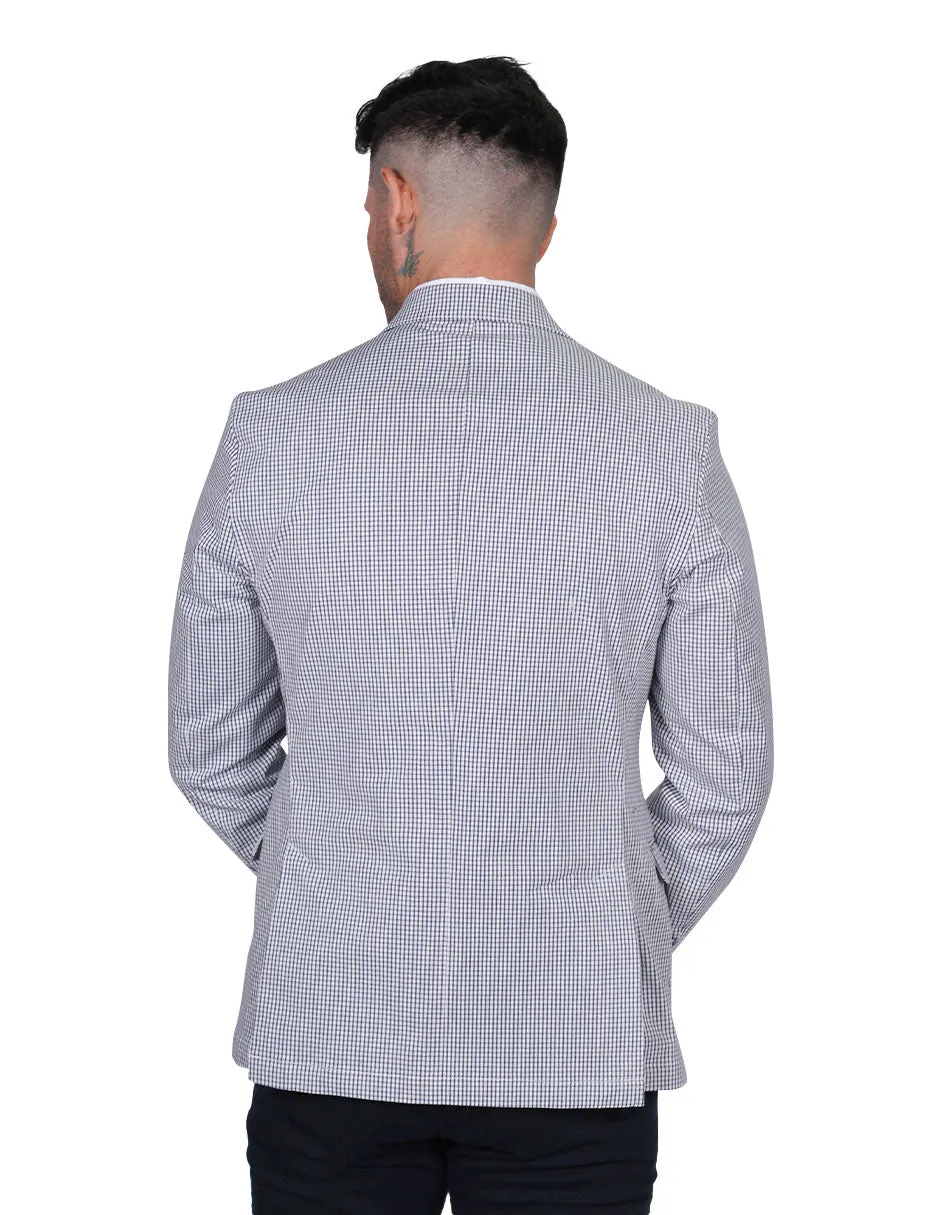 Sacos Para Hombre Blazer Sport Slim Sport Cuadros Azul F21302