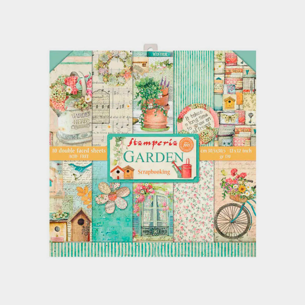 Set Papeles Scrap 'Garden' 30,5x30,5cm Stamperia