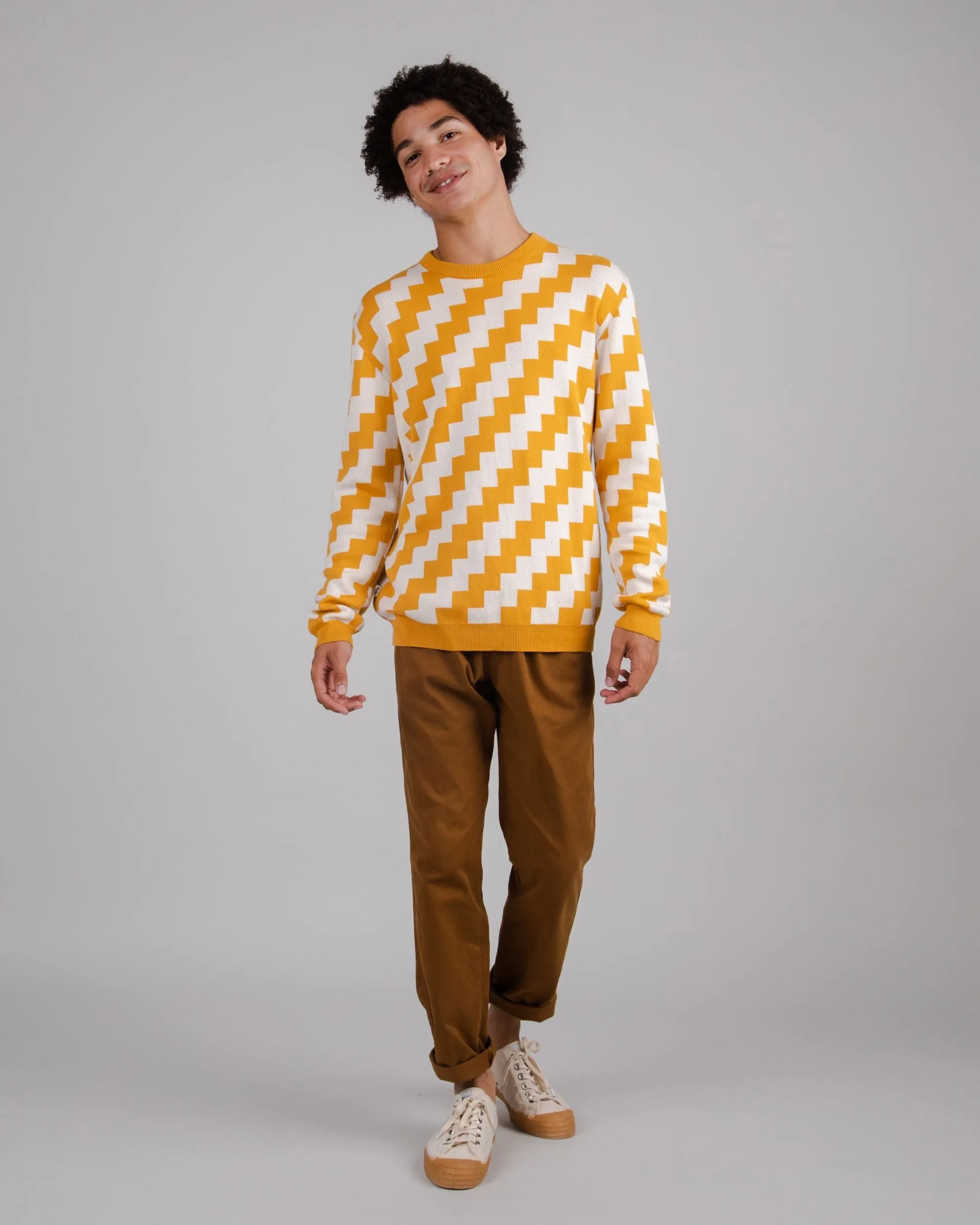 Stairs Cotton Sweater Mustard