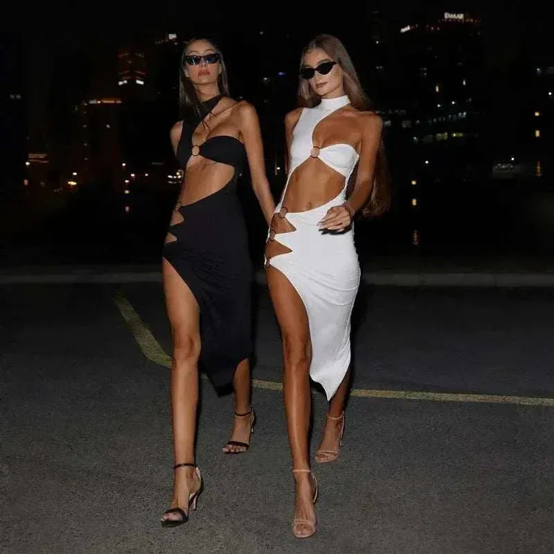 Strapless Dress - Sexy Asymmetrical Women Dress - Sleeveless Dress