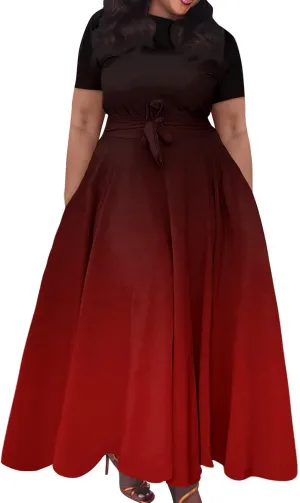 Summer Dresses for Women Beach Aline Midi Dresses Casual Flowy Tshirt Dress Floral Short Sleeve Dress with Pockets