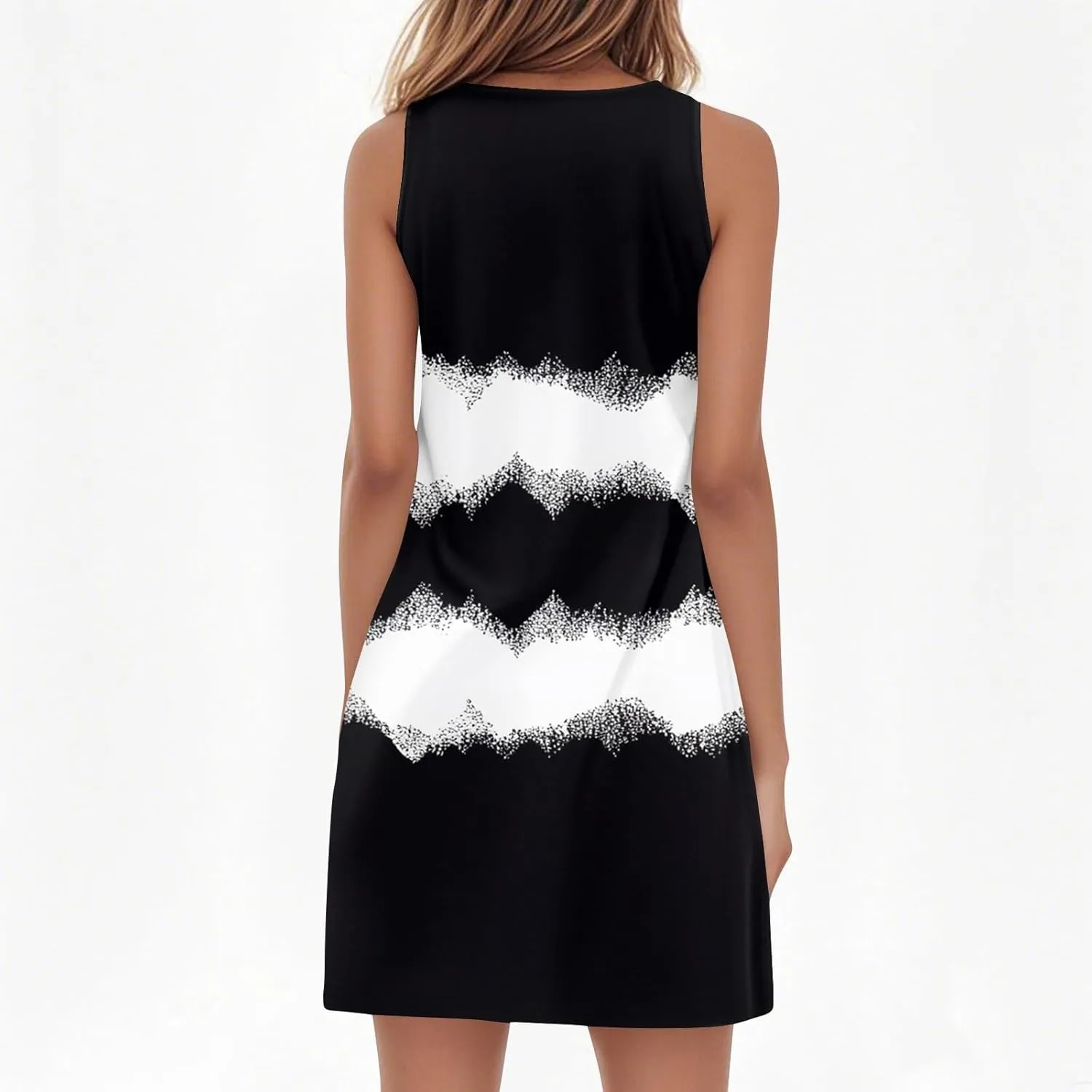 Summer Dresses for Women V Neck Sundresses Casual Beach Tank Dress Floral T Shirt Dresses Loose Sleeveless Sleep Dress