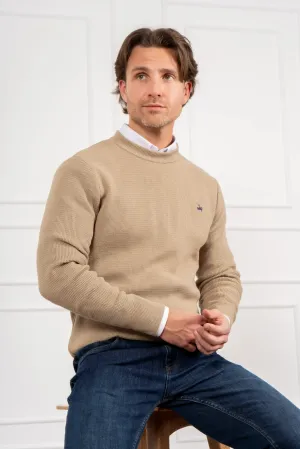 Suéter Textured Cuello Redondo Hombre Arena