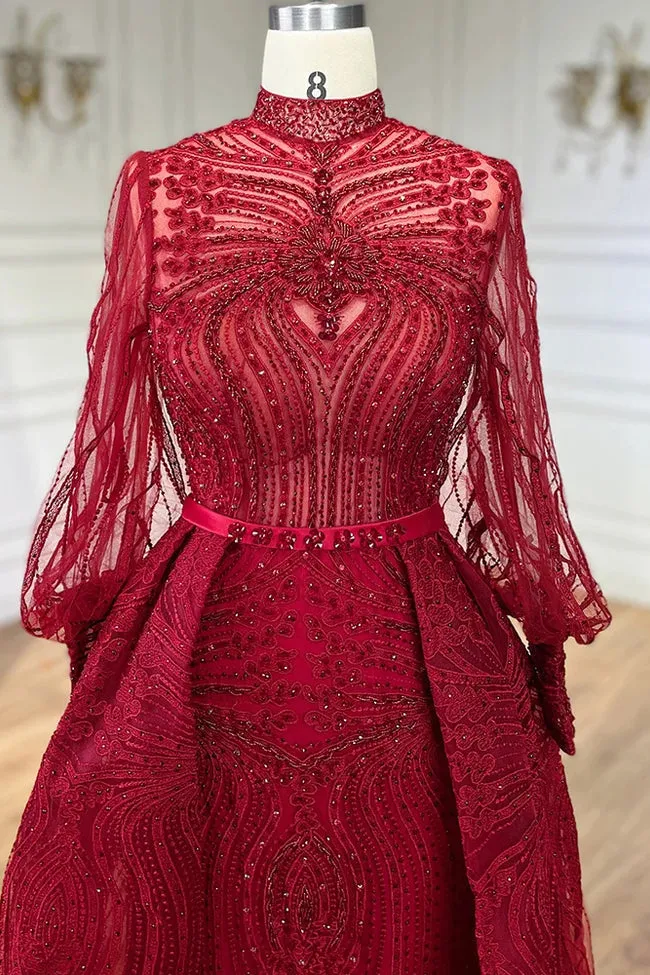 Vestido de Festa Luxo Longo Todo Decorado em Pedrarias e Maxi Saia (Pronta Entrega)