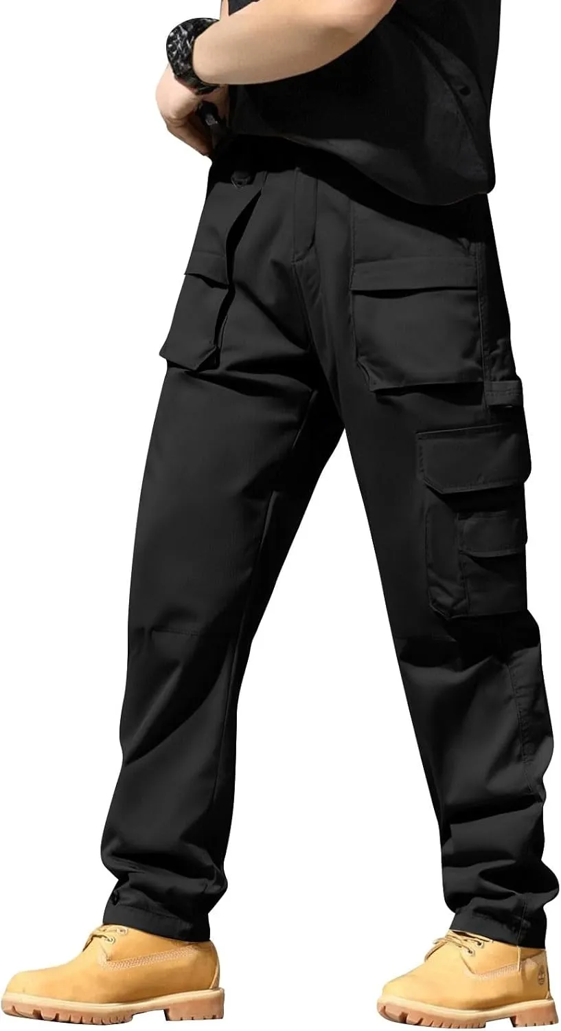 WANZZXCSL Tactical Cargo Pants for Men Lightweight Hiking Utility Stretchy Outdoor Waterproof Combat Pant with Pockets