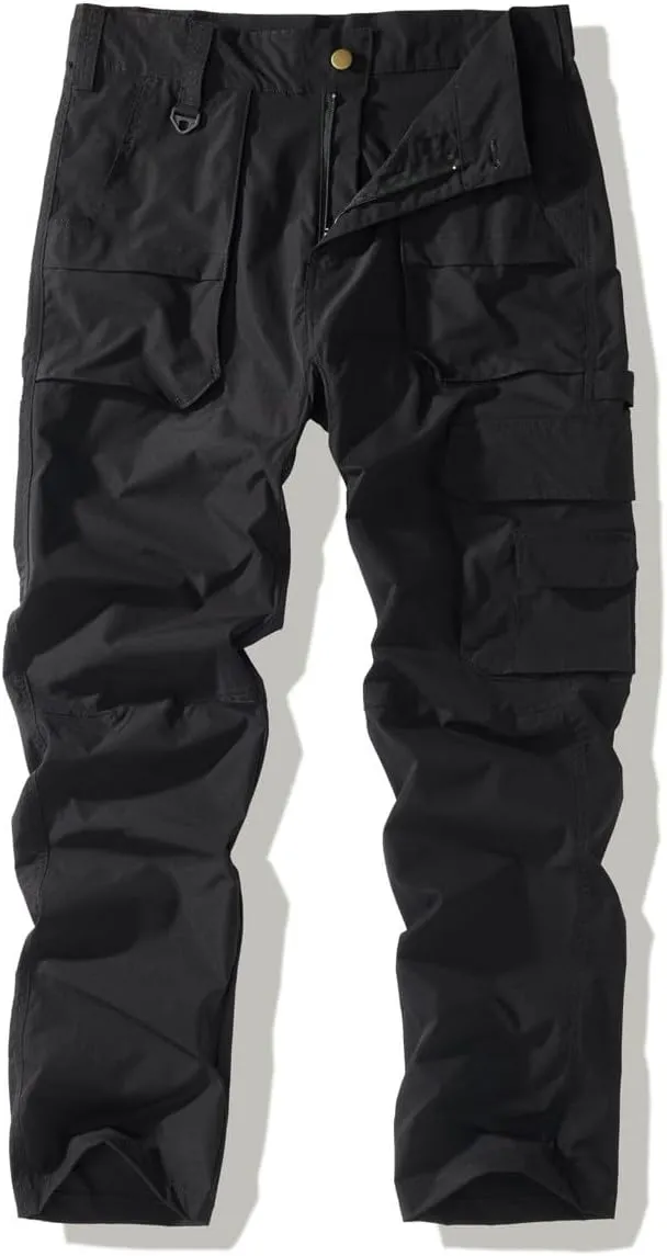 WANZZXCSL Tactical Cargo Pants for Men Lightweight Hiking Utility Stretchy Outdoor Waterproof Combat Pant with Pockets