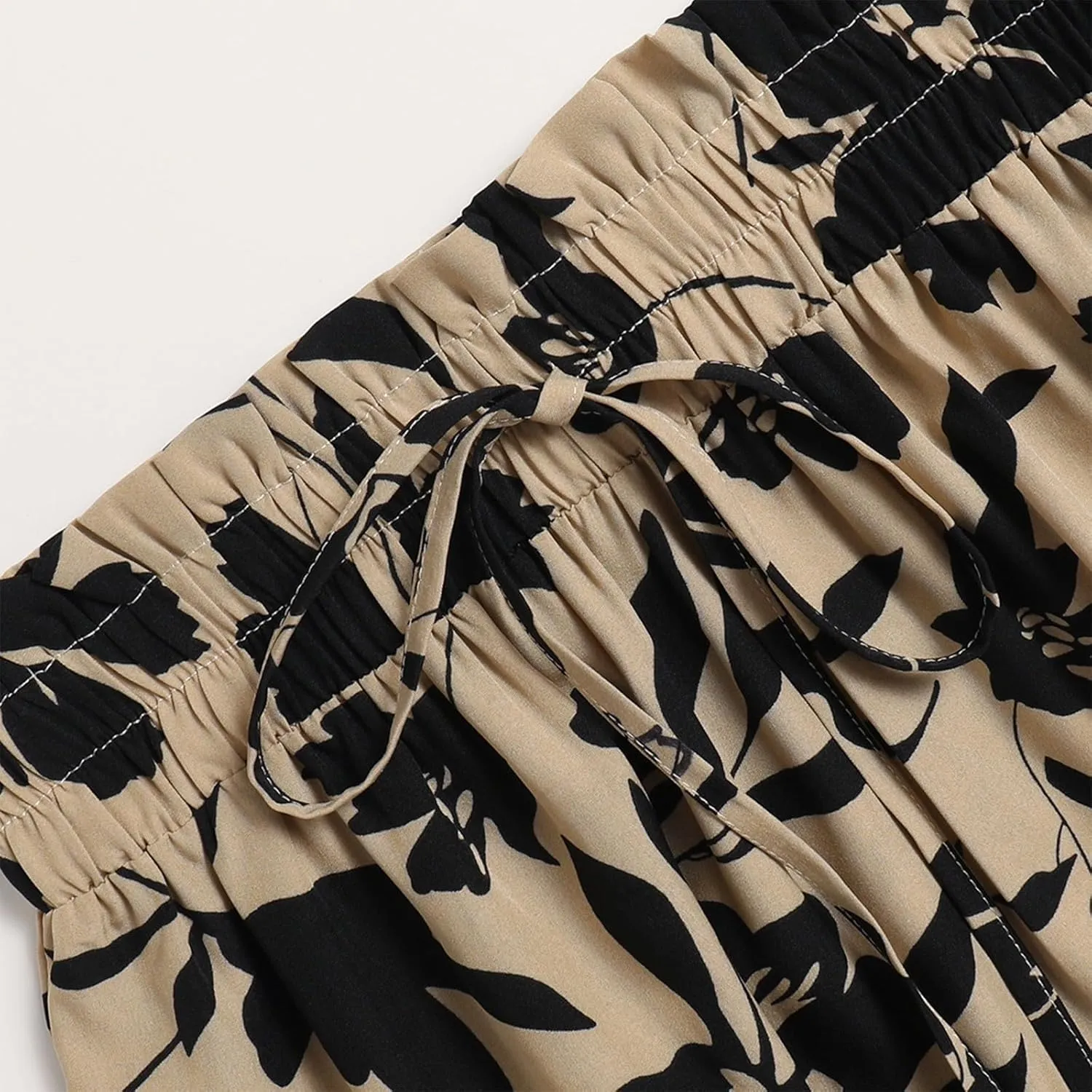 Women's Maxi Skirt 2025 Casual Loose Trendy Elastic Waist Floral Print Bohemian Sun A-Line Beach Skirts, S-XL