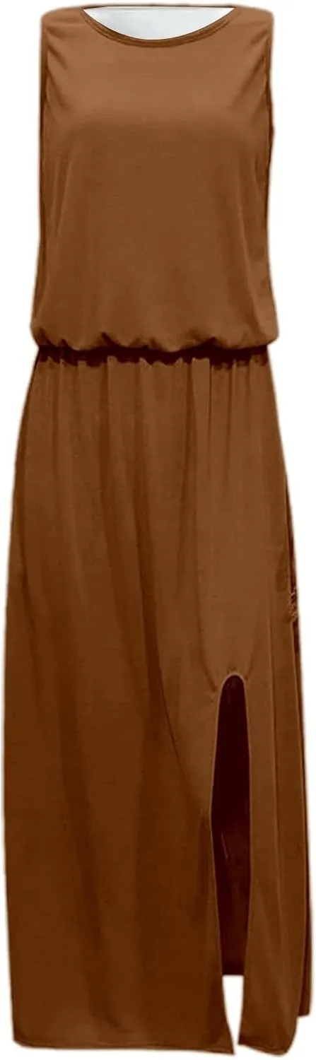 Womens Summer Boho Strapless Maxi Dress 2025 Casual Sleeveless Off Shoulder Smocked Tiered Beach Long Sundress
