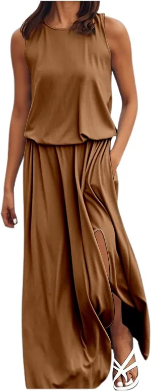 Womens Summer Boho Strapless Maxi Dress 2025 Casual Sleeveless Off Shoulder Smocked Tiered Beach Long Sundress