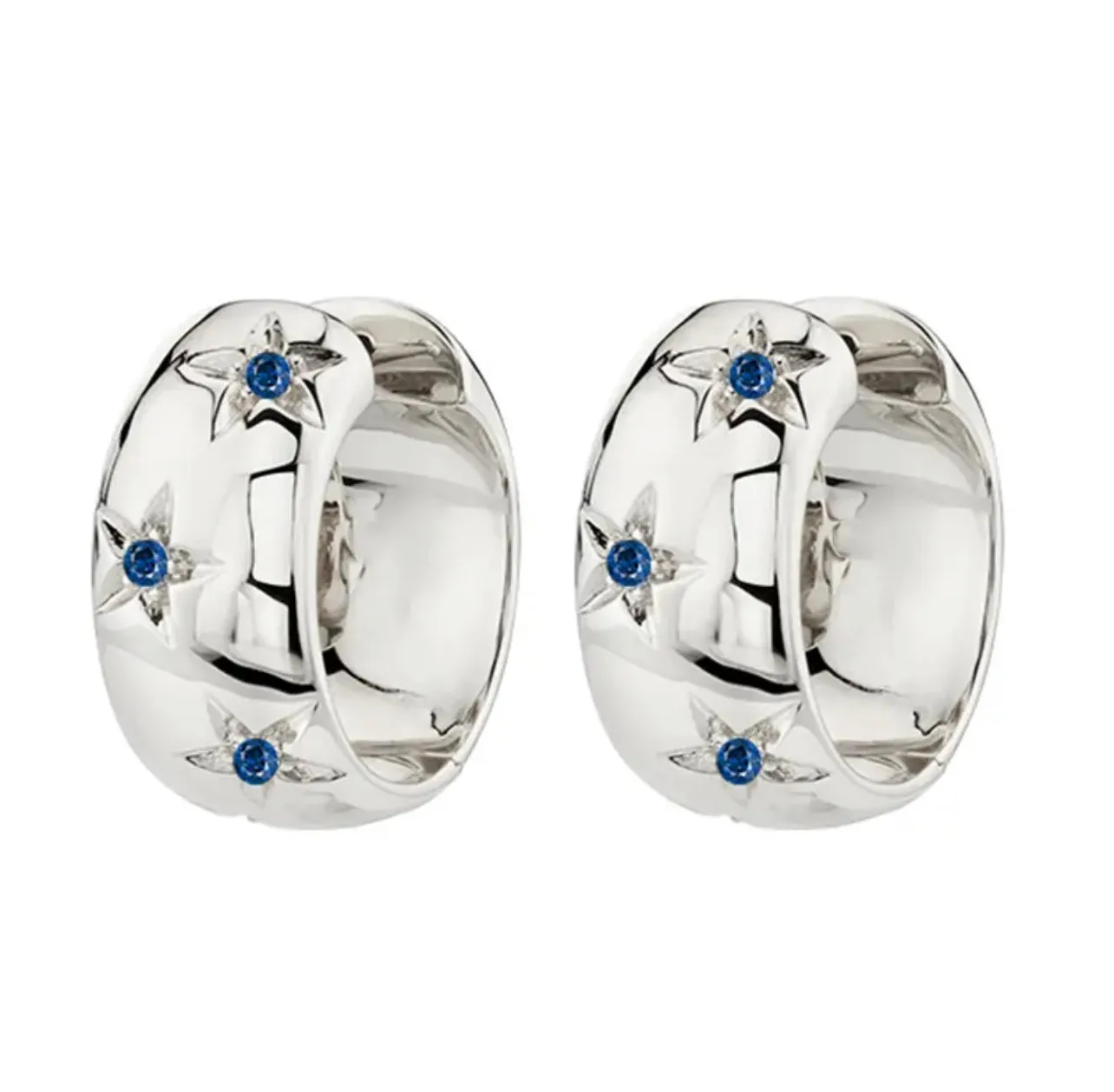ZIRCONIA STARS HOOP EARRINGS